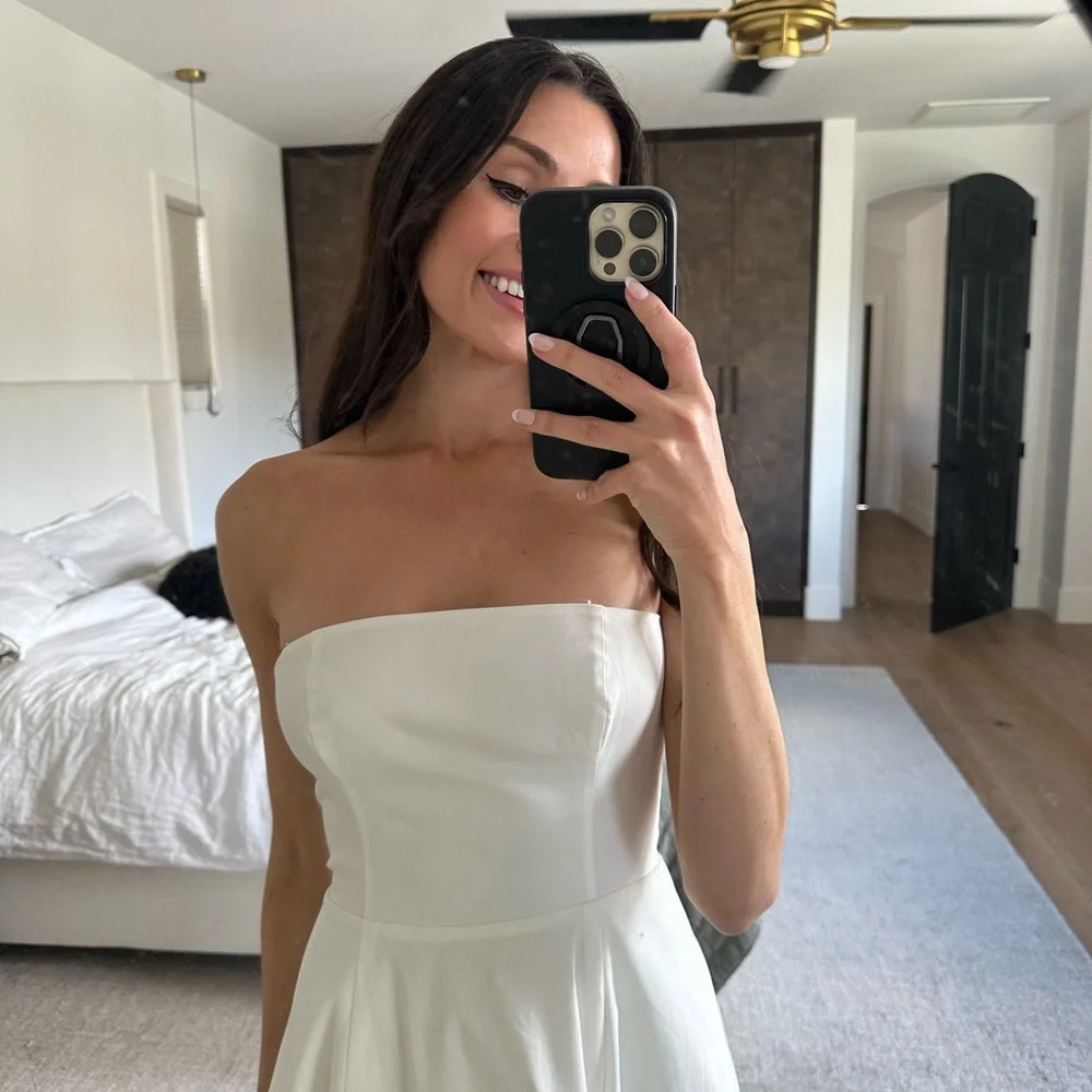 Reformation Strapless Cream Dress - Picture 4 of 6
